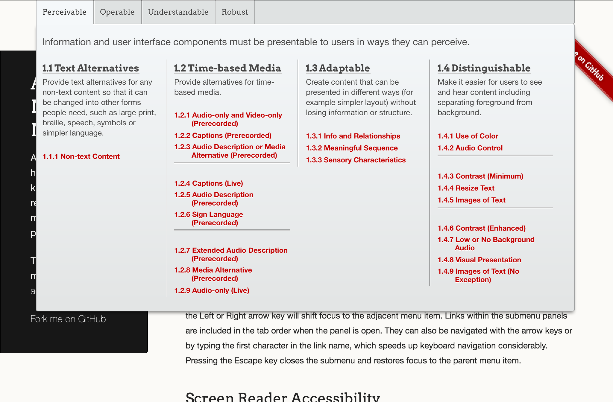 Adobe 「Accessible Mega Menu」のメガメニュー表示