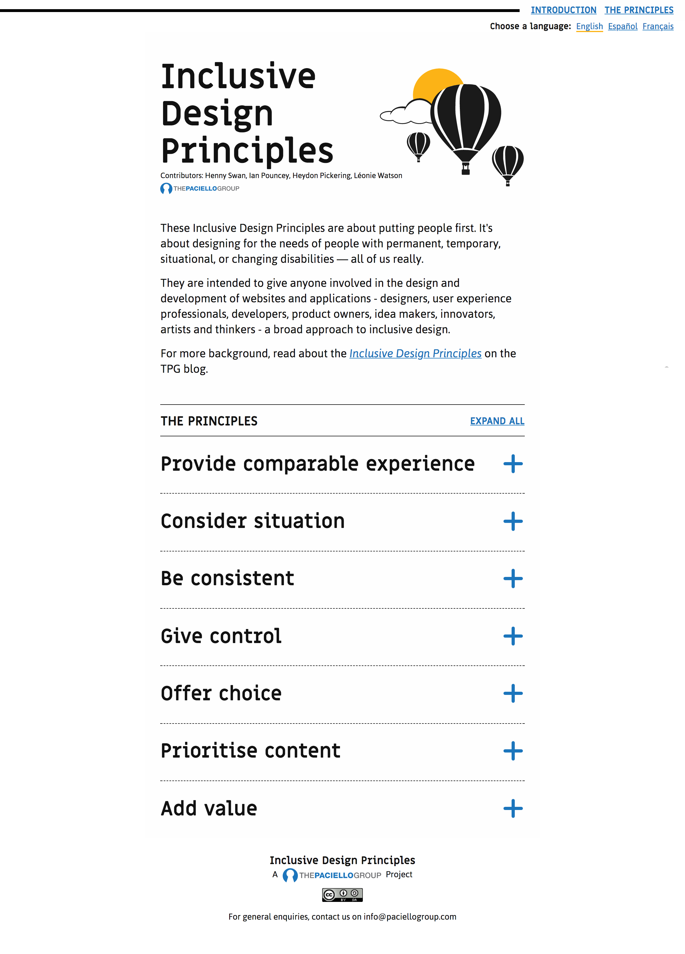Inclusive Design Principle 公式サイト