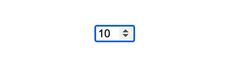 <input type="number"> の例 (Google Chrome)